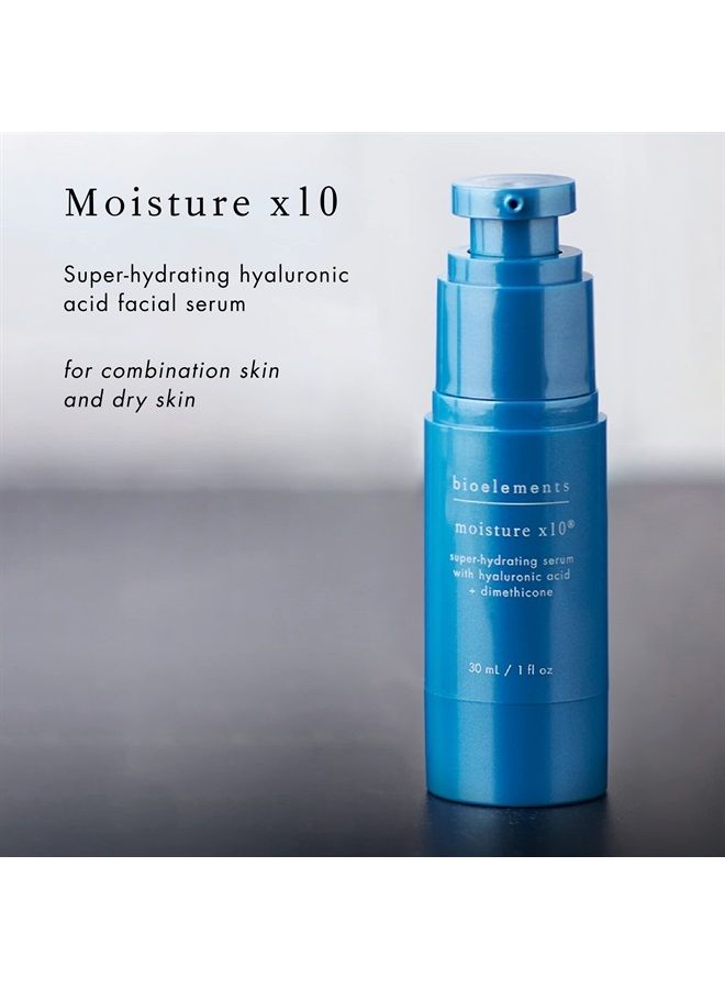 Moisture x10-1 fl oz - Super-Hydrating Hyaluronic Acid Facial Serum - For Dry & Combination Skin Types - Vegan, Gluten Free - Never Tested on Animals