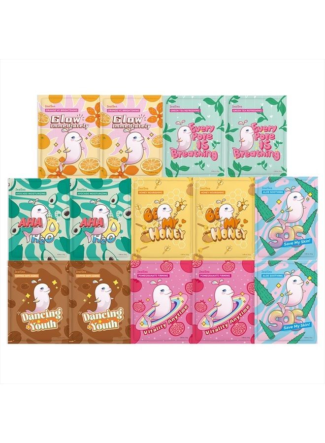Sheet Mask Face Mask Skin Care (Pack of 14) Beauty Facial Mask Kids Spa Face Mask Birthday Party gifts Women, kids Girls Skincare - Hydrate, Brighten, Moisturize,Soothe for All Skin Types