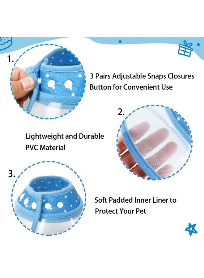 Dog Cones for Small Dogs, Adjustable 5.7-8in Pet Cone, Lightweight Recovery Elizabethan Collar for Cats, Puppies and Mini Dogs (Blue)