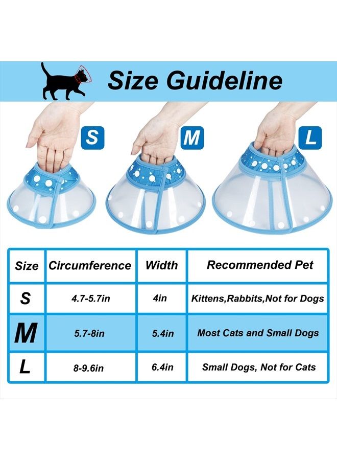 Dog Cones for Small Dogs, Adjustable 5.7-8in Pet Cone, Lightweight Recovery Elizabethan Collar for Cats, Puppies and Mini Dogs (Blue)