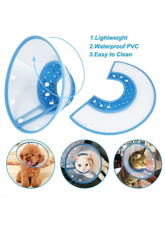 Dog Cones for Small Dogs, Adjustable 5.7-8in Pet Cone, Lightweight Recovery Elizabethan Collar for Cats, Puppies and Mini Dogs (Blue)