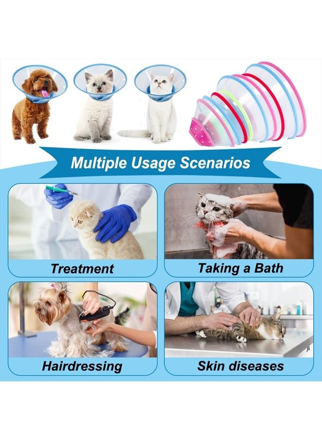 Dog Cones for Small Dogs, Adjustable 5.7-8in Pet Cone, Lightweight Recovery Elizabethan Collar for Cats, Puppies and Mini Dogs (Blue)