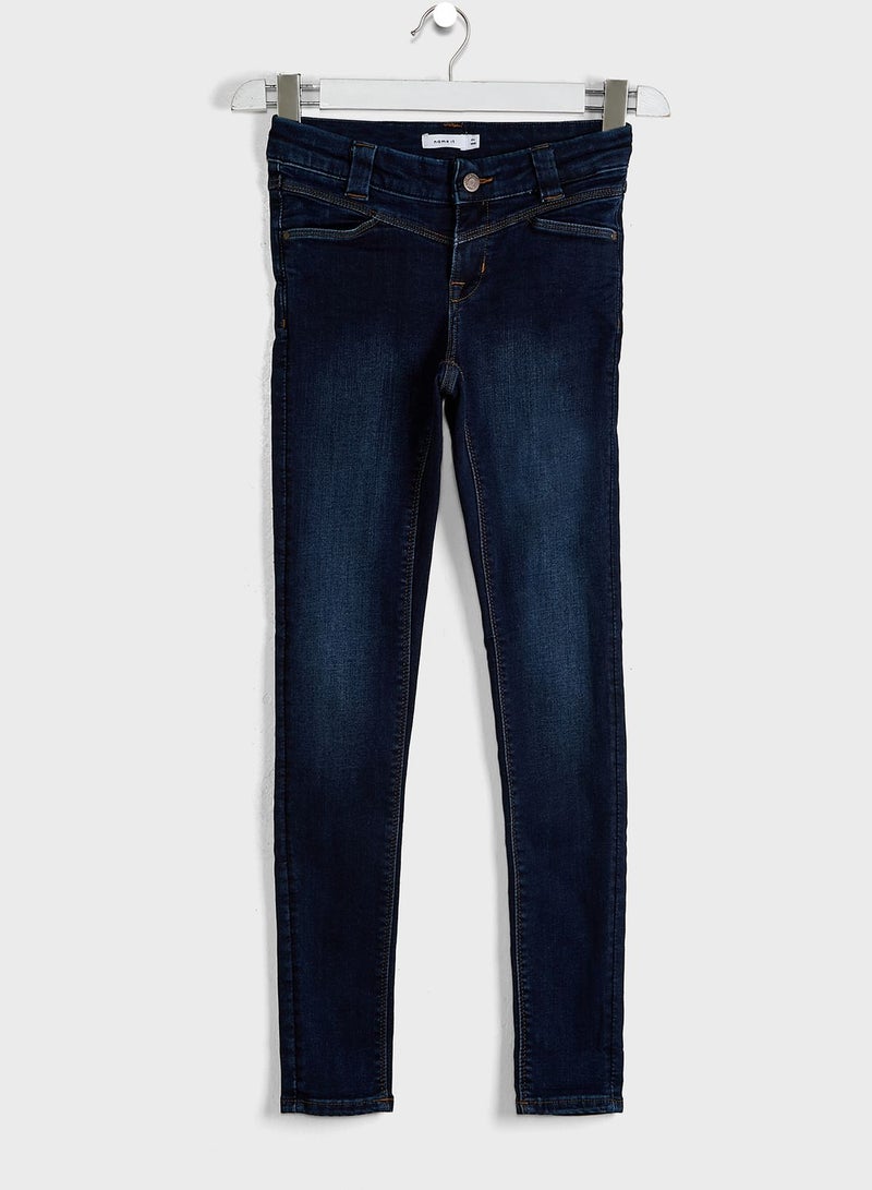 Kids Mid Wash Skinny Fit Jeans