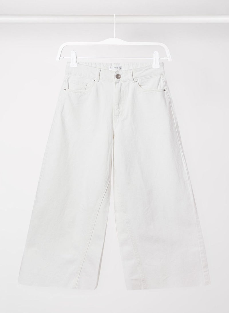 Youth Frayed Hem Culottes Jeans