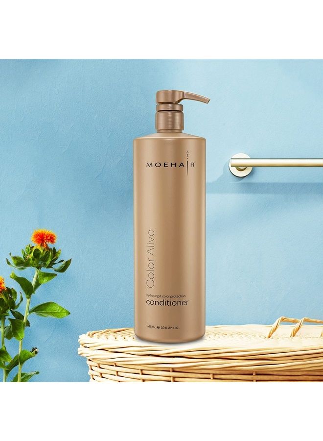 Moehair Color Alive Hydrating Conditioner 33.8 Fl Oz | Conditioner For Color Treated Hair With Protein Blend | Color Safe Conditioner For Soft, Frizz-Free Hair | Restores Moisture And Fights The Dryne