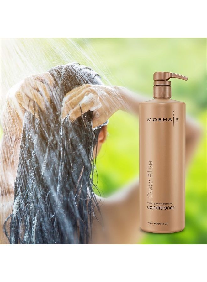 Moehair Color Alive Hydrating Conditioner 33.8 Fl Oz | Conditioner For Color Treated Hair With Protein Blend | Color Safe Conditioner For Soft, Frizz-Free Hair | Restores Moisture And Fights The Dryne