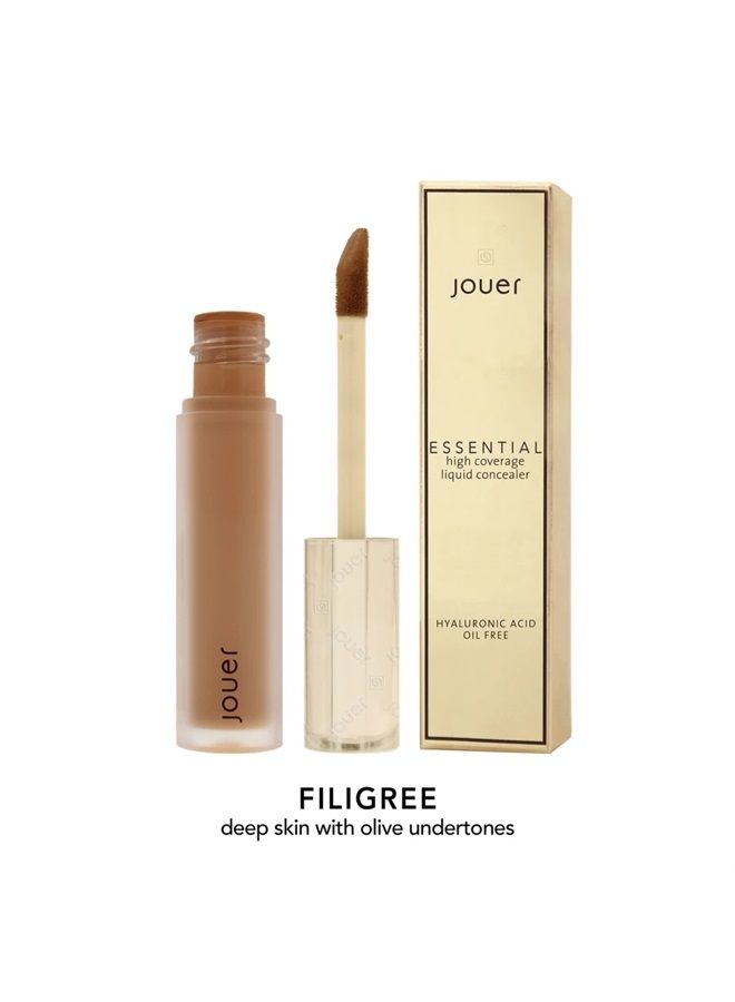 Essential High Coverage Liquid Concealer - Soft Matte Finish - Color Corrector for Spot Coverage, Under Eye Dark Circles and Contour, Filigree