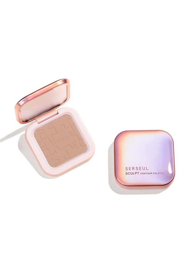 Face Contour Palette Face Sculpting Contouring Palette Powder Bronzer Makeup Palette with brush - Highly Pigmented Contour Powder For Contouring