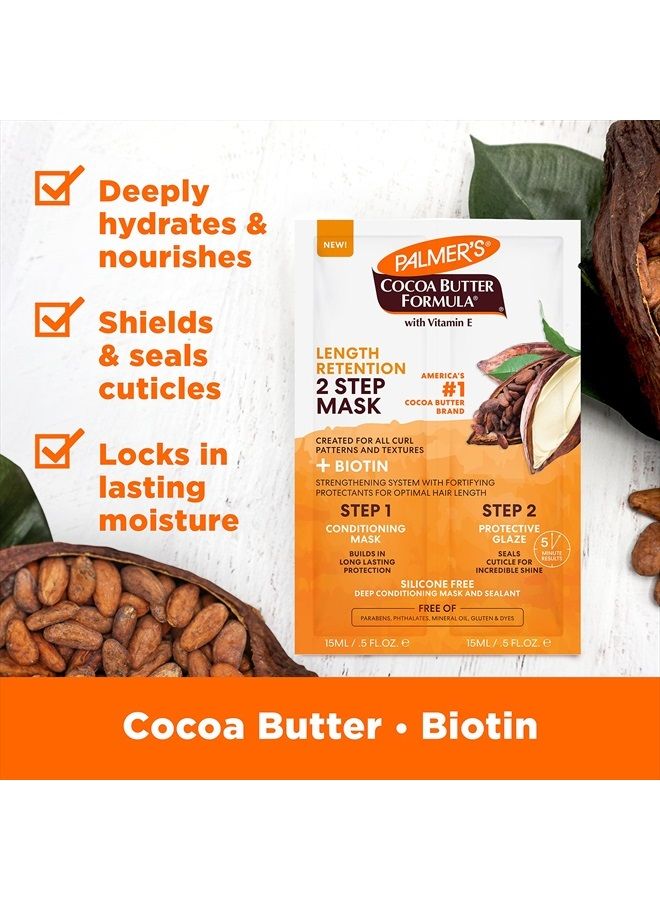 Cocoa Butter & Biotin Length Retention 2-Step Hair Mask, 1 Ounce