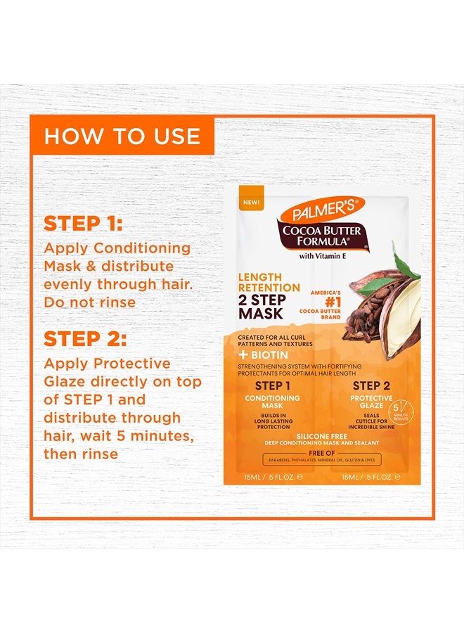 Cocoa Butter & Biotin Length Retention 2-Step Hair Mask, 1 Ounce
