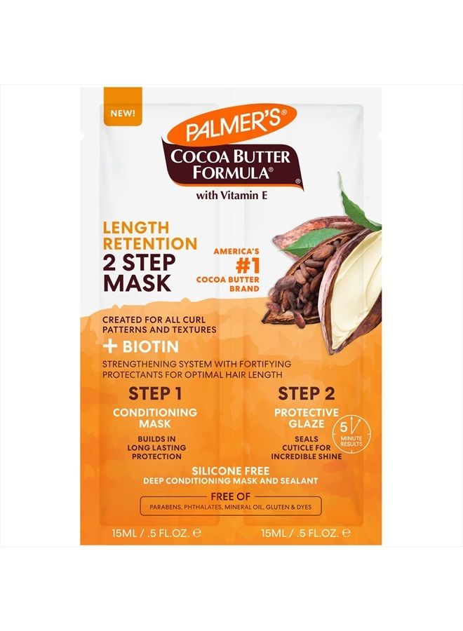 Cocoa Butter & Biotin Length Retention 2-Step Hair Mask, 1 Ounce