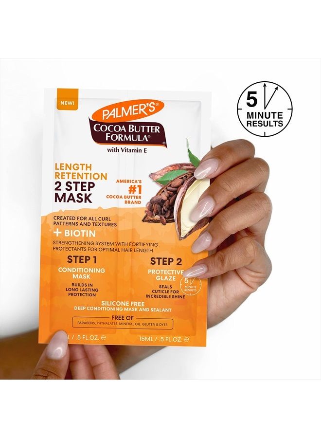 Cocoa Butter & Biotin Length Retention 2-Step Hair Mask, 1 Ounce