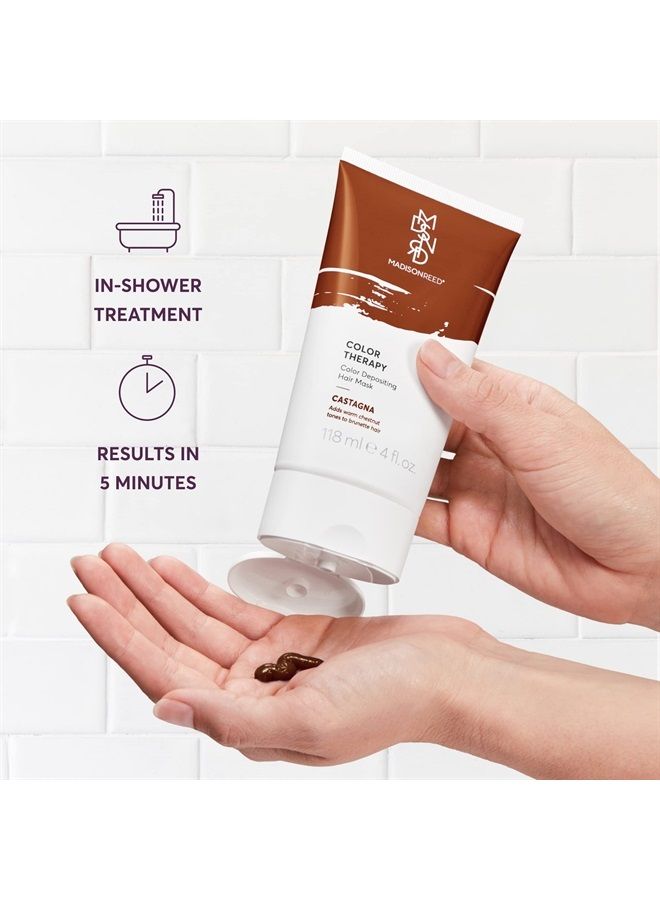 Color Therapy, Castagna, Color Depositing Hair Mask & Deep Conditioning Treatment, Intensely Hydrating, Refreshes Color & Tone, Keratin & Argan Oil, 4 Fl Oz (118 mL)