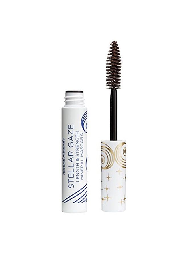 Beauty Stellar Gaze Length & Strength Brown Mascara, For Volume and Length, Vitamin B + Coconut, Natural Lash Effect, Silicone, Sulfate + Paraben Free, Vegan and Cruelty Free