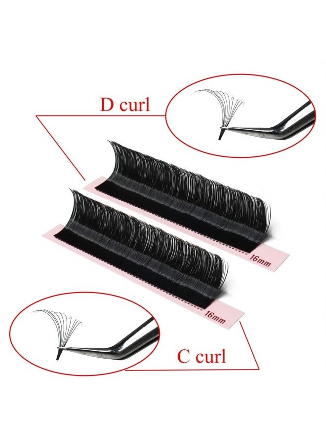 Volume Lash Extensions Thickness 0.07mm D Curl 12mm Rapid Blooming Easy Fan Mink Black|Thickness 0.05/0.07/0.10/0.12mm C/D Curl Length Single 8-18mm Mix-8-15mm Mix-9-16mm| (0.07-D-12mm)
