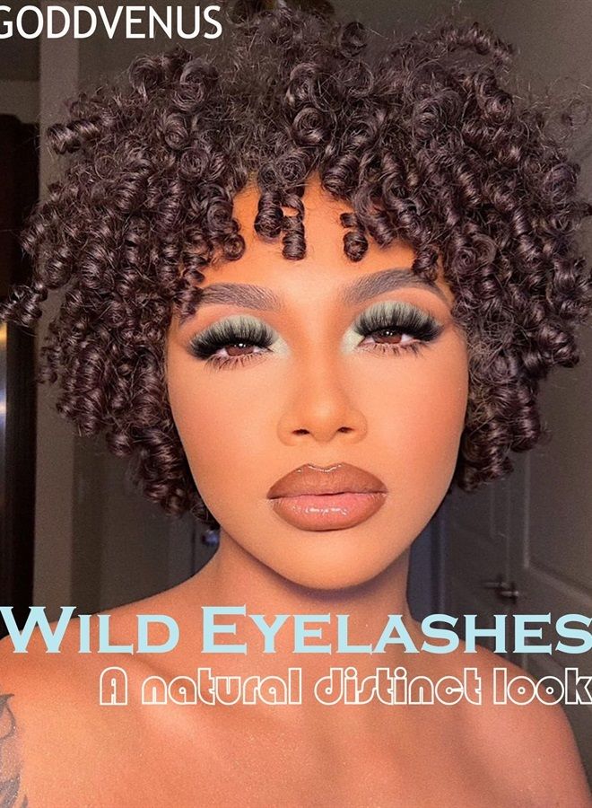 Eyelashes Mink Lashes Fluffy Natural Look Wispy Full Eye Lashes 8D 20 mm Long C Curl Strip Eyelashes Pack 10 Pairs Reusable Fake Eyelashes That Look Like Extensions by GODDVENUS