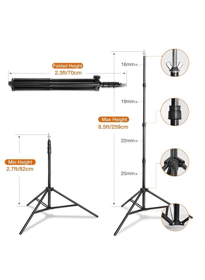 8.5X10ft Background Stand Backdrop Support System Kit Photo Video Studio Adjustable Backdrop Stand for Photoshoot Photography Parties Wedding with Carrying Bag