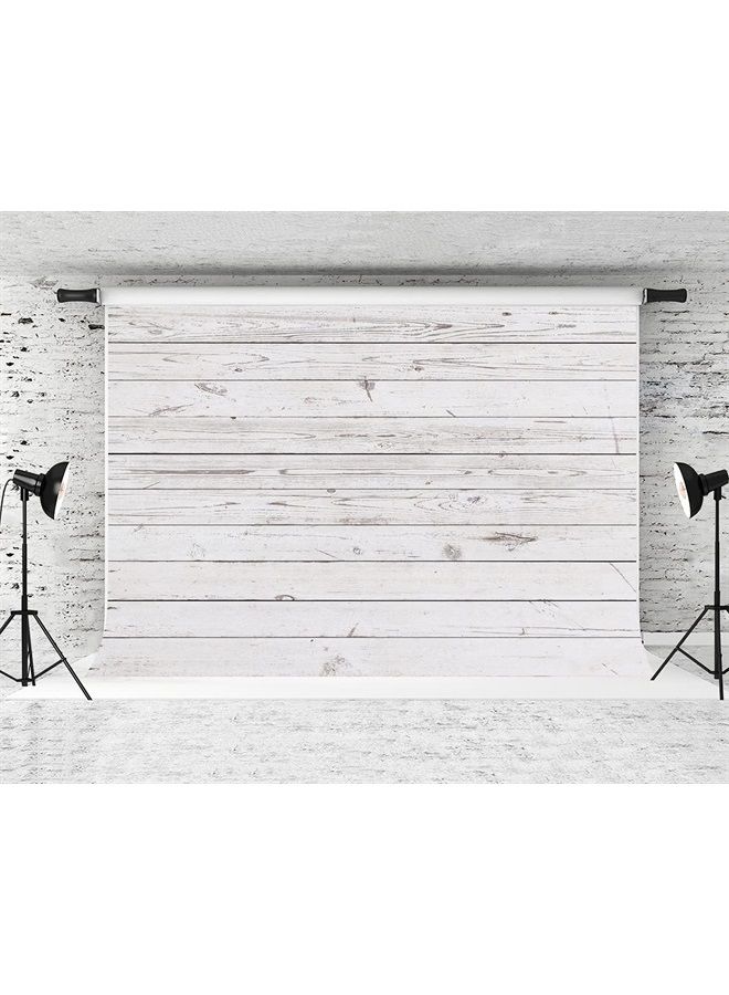 7x5ft White Wood Backdrops Wood Wall Backdrops for Photoshoot Studio Portrait Background Props