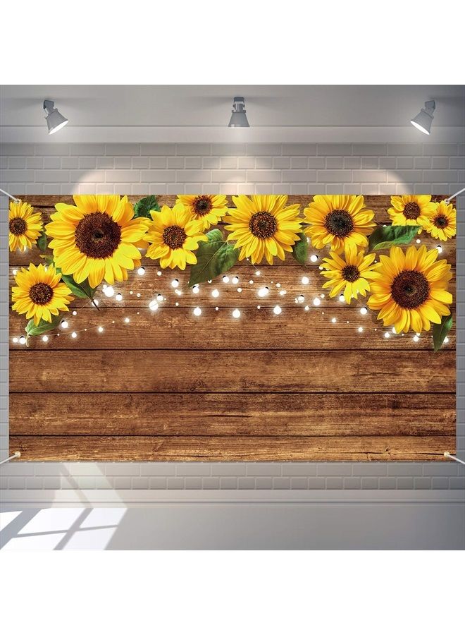 Rustic Sunflowers Backdrop Sunflowers Photography Backdrop Background Sunflower Brown Backdrop Photography Wall Backdrop Background Banner for Photo Studio Home Decoration, Party Supply