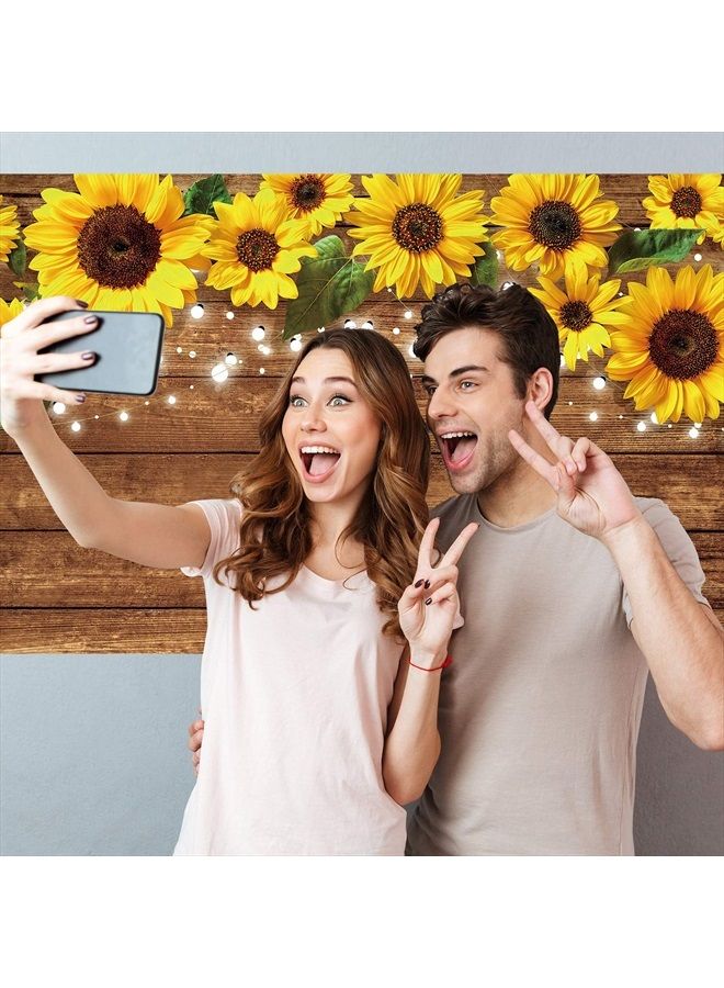 Rustic Sunflowers Backdrop Sunflowers Photography Backdrop Background Sunflower Brown Backdrop Photography Wall Backdrop Background Banner for Photo Studio Home Decoration, Party Supply
