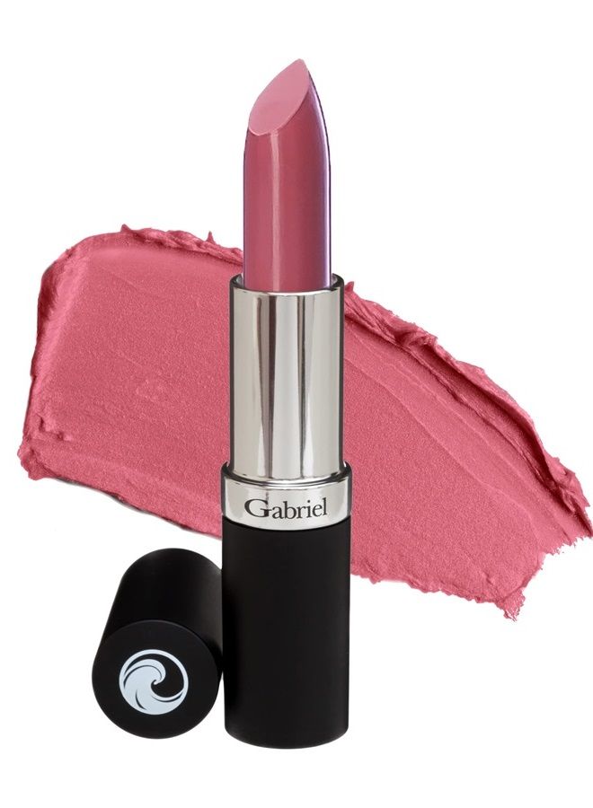 Lipstick (Soft Berry - Rosy Nude/Cool Creme), Natural, Paraben Free, Vegan, Gluten-free,Cruelty-free, Non GMO, 0.13 Oz.