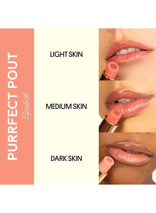 Purrfect Pout, Lip Stain With Jojoba Oil and Vitamin E, Semi-Sheer Finish, Natural Lipstick, Pawsh