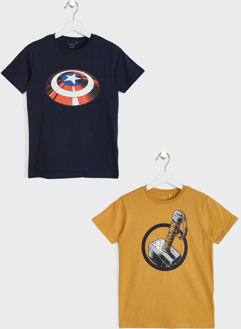 Kids 2 Pack Marvel T-Shirt