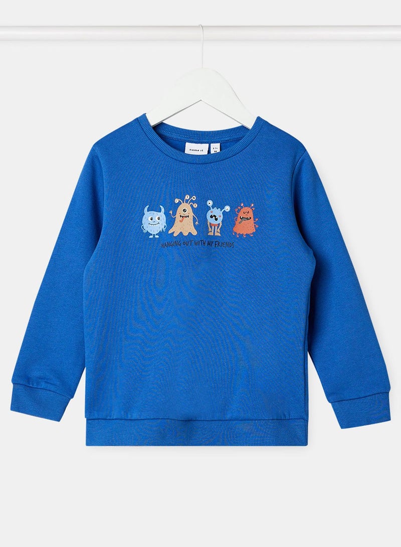 Kids Graphic Round Neck Sweatshirt