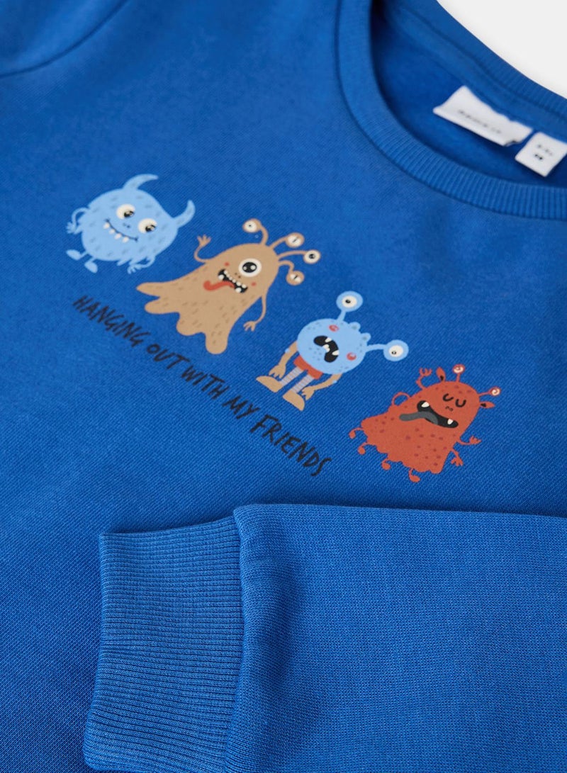 Kids Graphic Round Neck Sweatshirt