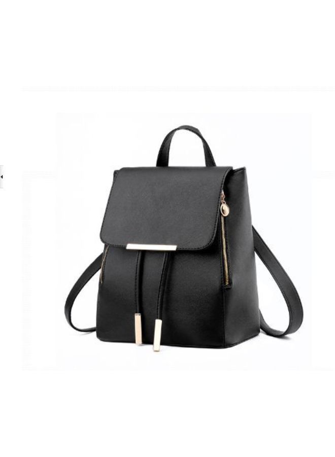 Korean Version Double Shoulder Backpack Black