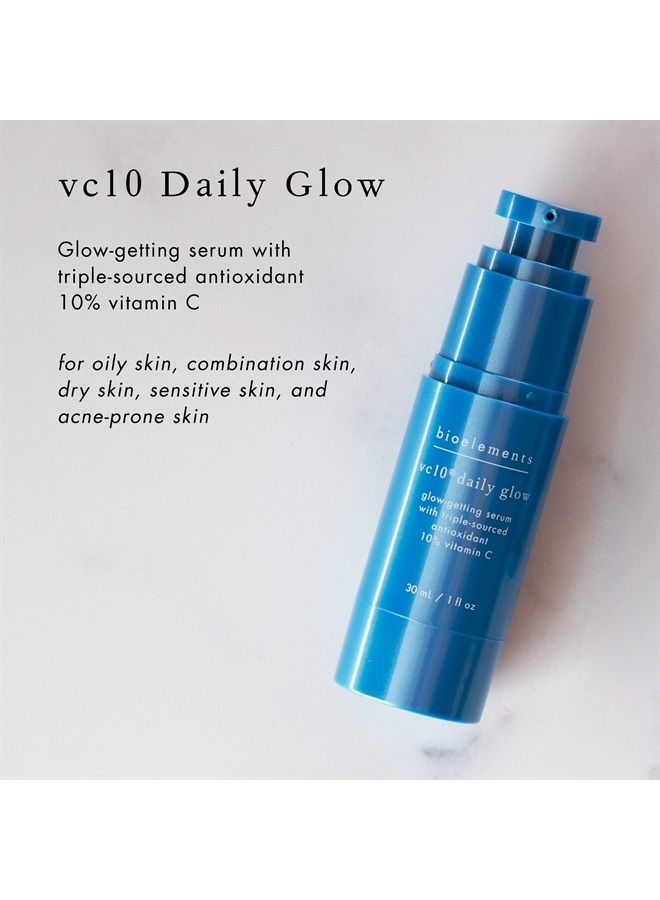 vc10 Daily Glow - 1 fl oz - Glow-Getting Serum with Triple-Sourced Antioxidant 10% Vitamin C - All Skin Types - Vegan, Gluten Free