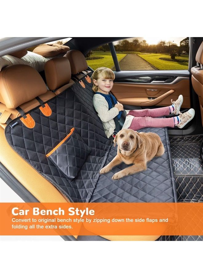 Dog Seat Cover Car Seat Cover for Pets 100%Waterproof Pet Seat Cover Hammock 600D Heavy Duty Scratch Proof Nonslip Durable Soft Pet Back Seat Covers for Cars Trucks and SUVs