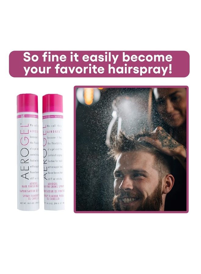 TRI Aerogel Hairspray - Non-Toxic Hair Finishing Spray for Styling, Volumizing and Holding Curly Hair with Flexible Hold - For Women and Men - Pack of 2 (10.5 Oz)