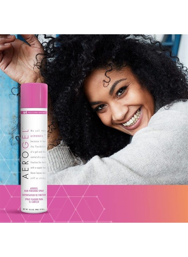 TRI Aerogel Hairspray - Non-Toxic Hair Finishing Spray for Styling, Volumizing and Holding Curly Hair with Flexible Hold - For Women and Men - Pack of 2 (10.5 Oz)
