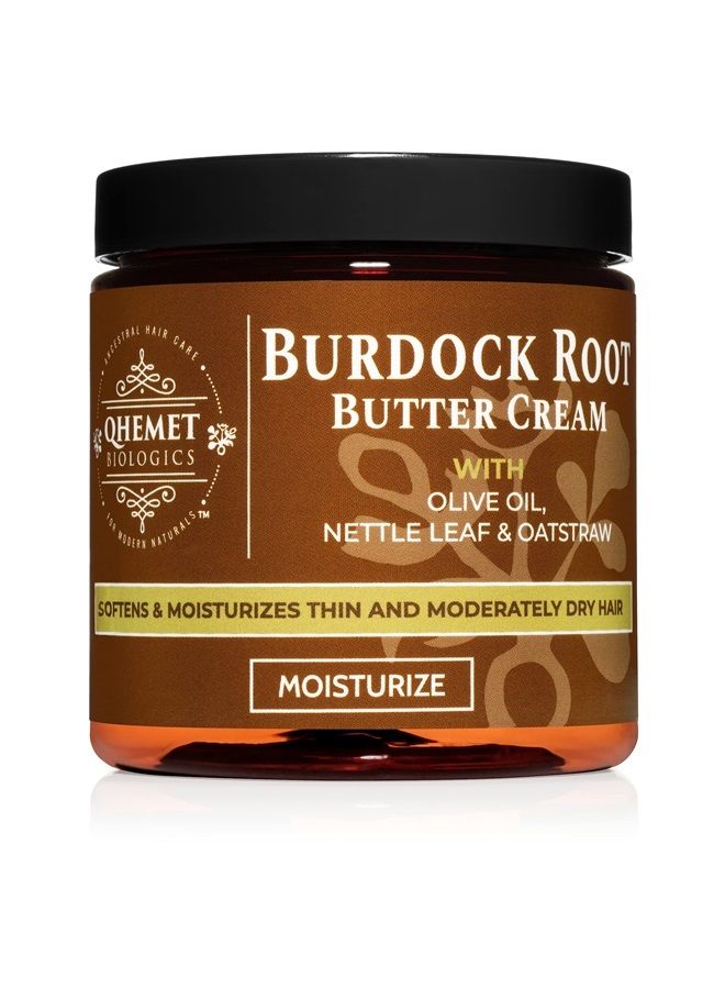 Burdock Root Butter Cream - Leave-In Moisturizer for Low Porosity Hair - Helps Soften and Smooth Dry, Brittle Edges - Conditioning Botanicals to Nourish Scalp (8.5 oz)