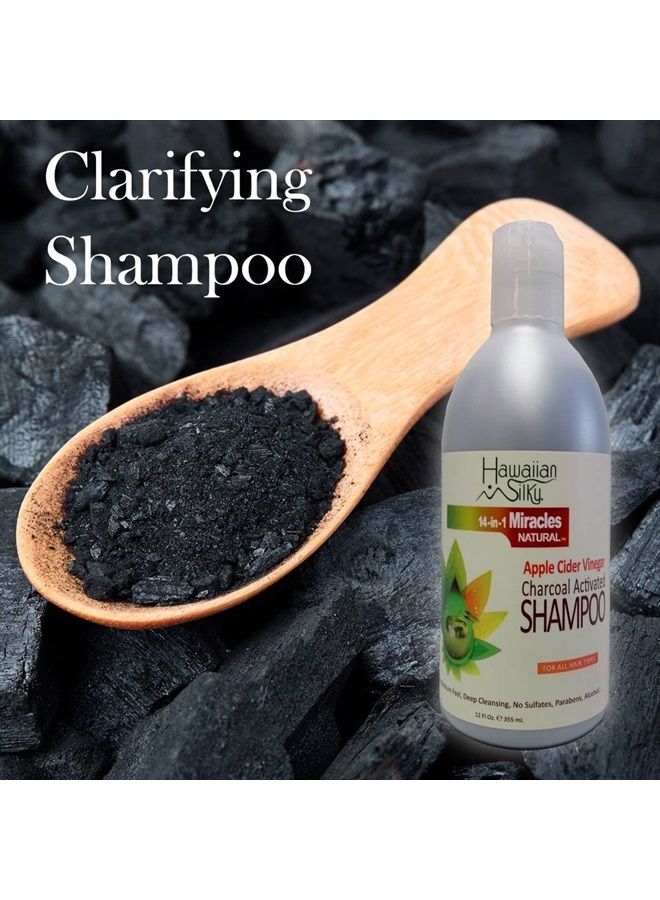 Charcoal Activated Apple Cider Vinegar Shampoo,12 fl oz Black Castor Oil