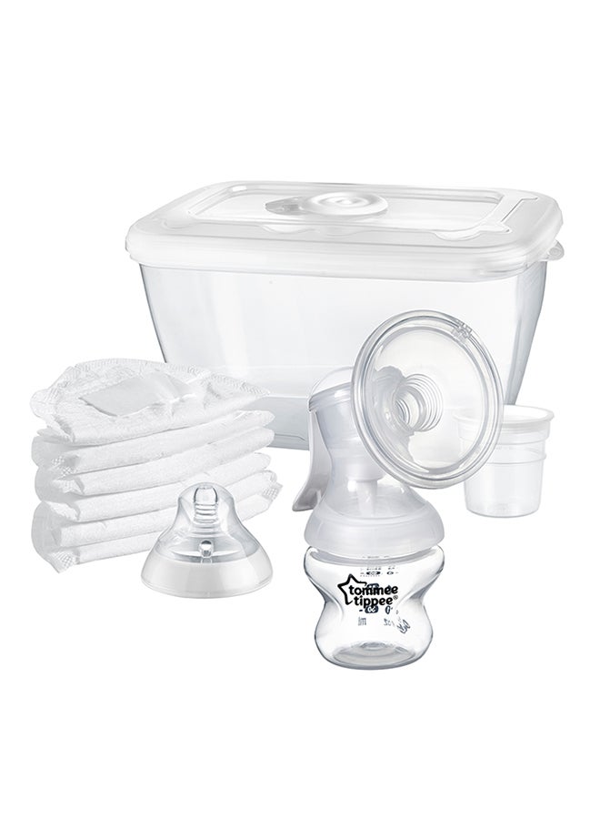 Closer To Nature Manual Breast Pump With Accessories - White/Clear