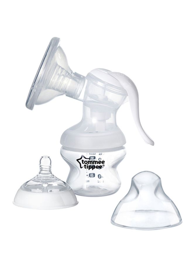 Closer To Nature Manual Breast Pump With Accessories - White/Clear