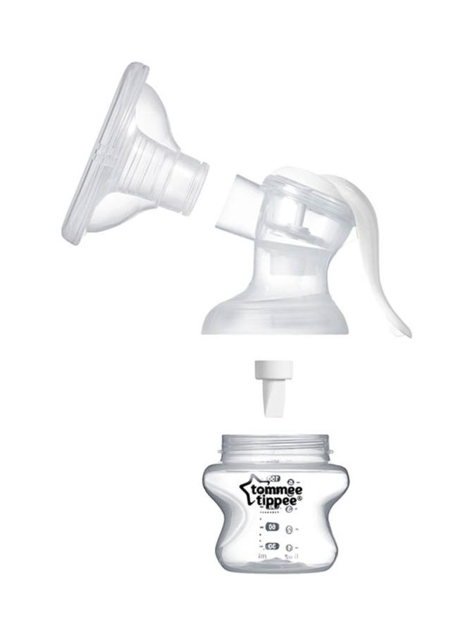 Closer To Nature Manual Breast Pump With Accessories - White/Clear