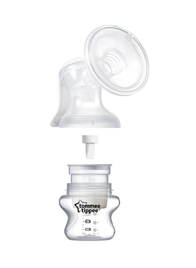 Closer To Nature Manual Breast Pump With Accessories - White/Clear