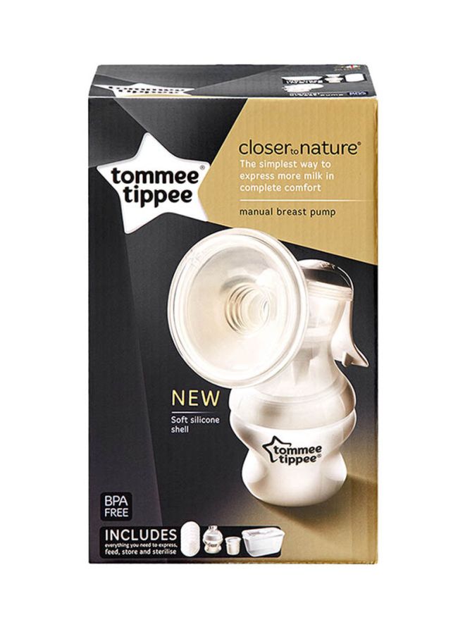 Closer To Nature Manual Breast Pump With Accessories - White/Clear