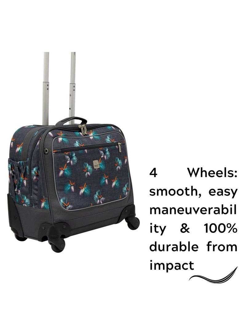 4 Wheeled Kids Trolley School Bag with Lunch Bag and Pencil Case