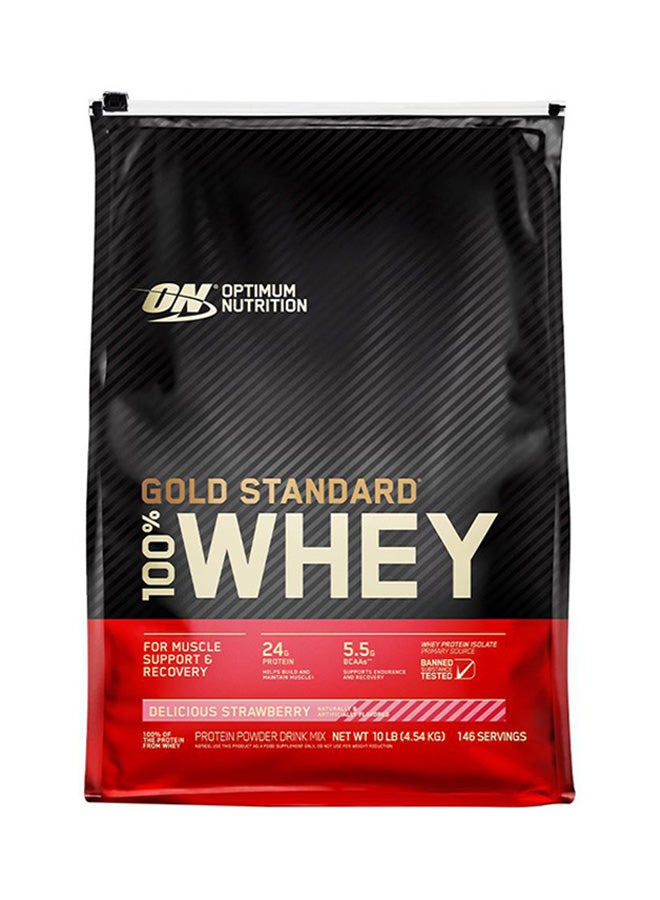 Gold Standard 100% Whey Protein Powder Primary Source Isolate, 24 Grams of Protein for Muscle Support and Recovery - Delicious Strawberry, 10 Lbs, 146 Servings (4.53 KG)