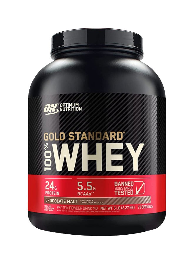 Gold Standard 100% Whey Protein Powder Primary Source Isolate, 24 Grams of Protein for Muscle Support and Recovery - Chocolate Malt, 5 Lbs, 73 Servings (2.27 KG)