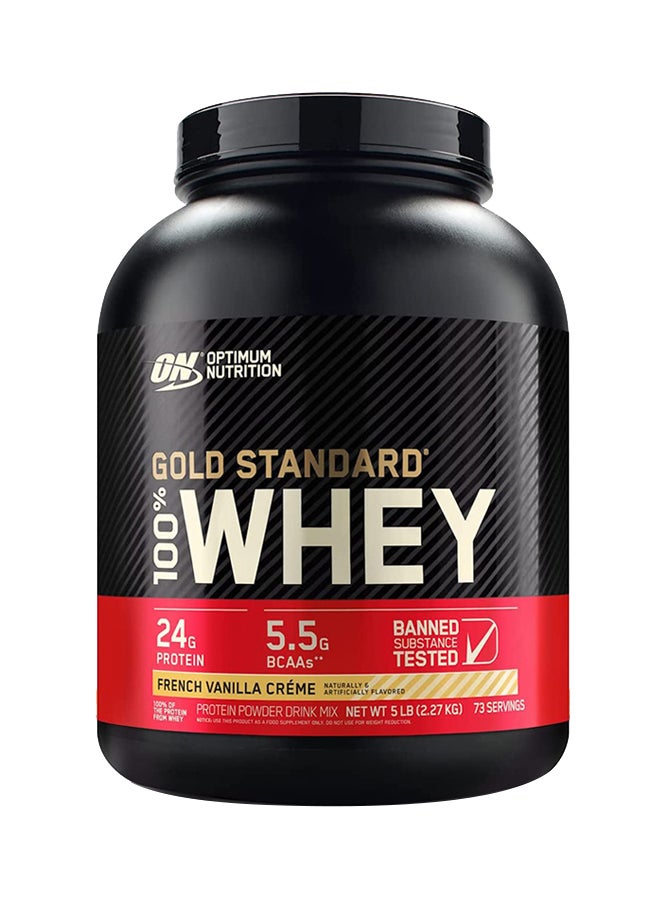 Gold Standard 100% Whey Protein Powder Primary Source Isolate, 24 Grams of Protein for Muscle Support and Recovery - French Vanilla Creme, 5 Lbs, 73 Servings (2.27 KG)