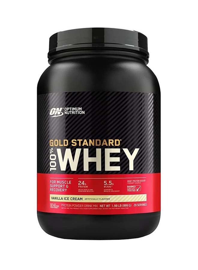 Gold Standard 100% Whey Protein Powder Primary Source Isolate, 24 Grams of Protein for Muscle Support and Recovery - Vanilla Ice Cream, 2 Lbs, 29 Servings (899 Grams)