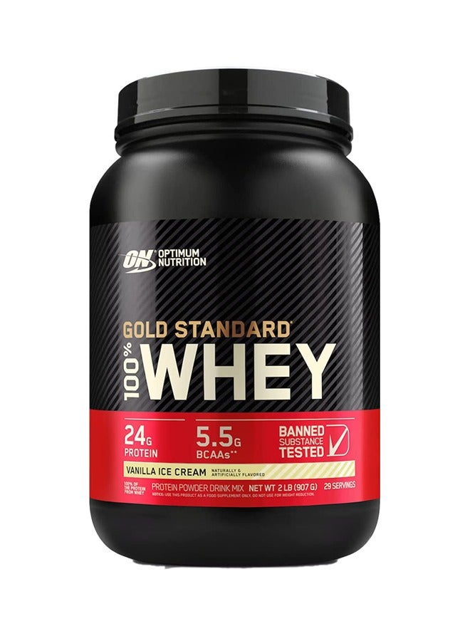 Gold Standard 100% Whey Protein Powder Primary Source Isolate, 24 Grams of Protein for Muscle Support and Recovery - French Vanilla Creme, 2 Lbs, 29 Servings (907 Grams)