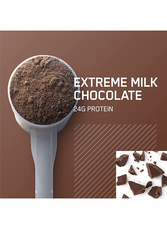 Gold Standard 100% Whey Protein Powder Primary Source Isolate, 24 Grams of Protein for Muscle Support and Recovery - Extreme Milk Chocolate, 10 Lbs, 141 Servings (4.51 KG)