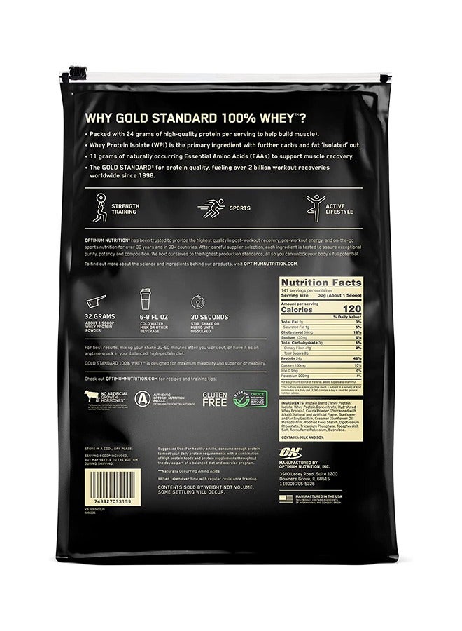 Gold Standard 100% Whey Protein Powder Primary Source Isolate, 24 Grams of Protein for Muscle Support and Recovery - Extreme Milk Chocolate, 10 Lbs, 141 Servings (4.51 KG)