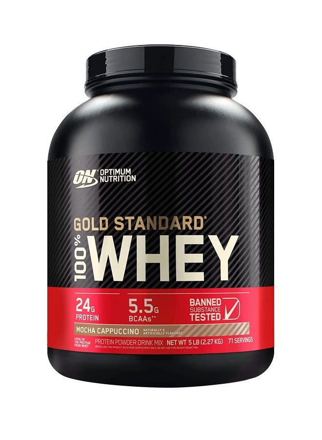 Gold Standard 100% Whey Protein Powder Primary Source Isolate, 24 Grams of Protein for Muscle Support and Recovery - Mocha Cappuccino, 5 Lbs, 71 Servings (2.27 KG)